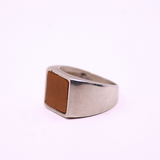 Renio anillo rectangular en ojo de tigre