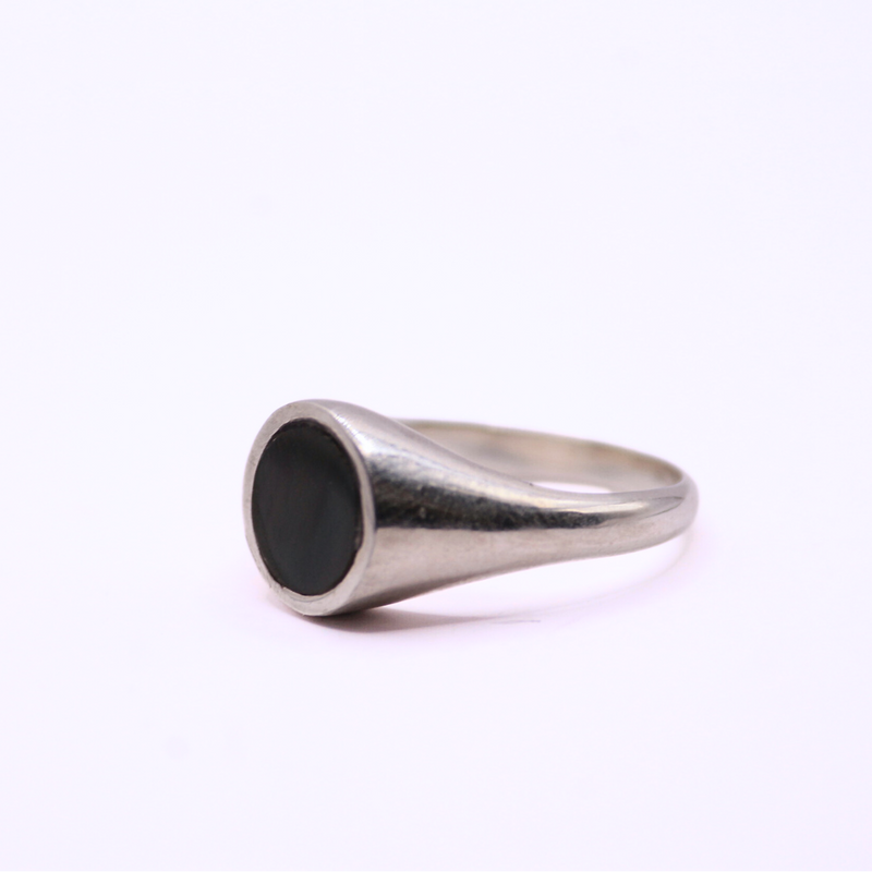 Foulfur anillo obsidiana