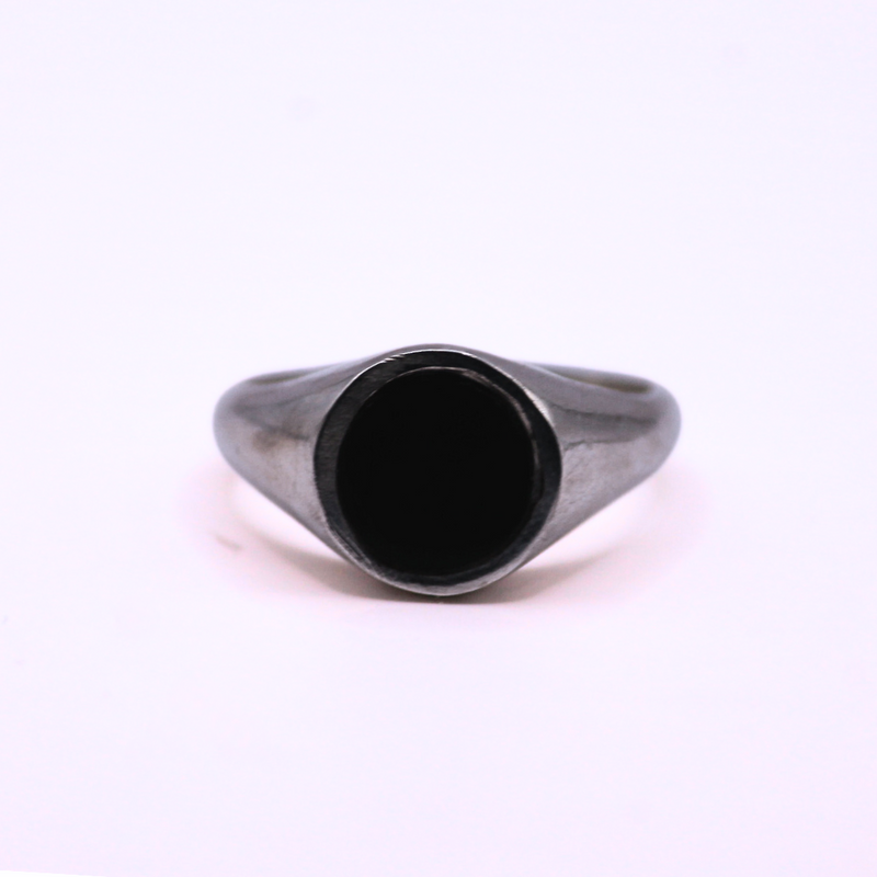Foulfur anillo obsidiana