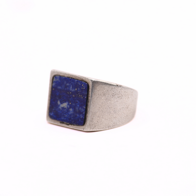 Renio anillo rectangular lapislázuli