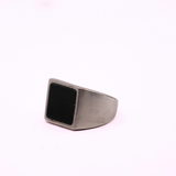 Renio anillo rectangular obsidiana